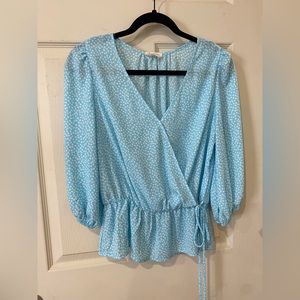 Sienna Sky V-neck blue blouse